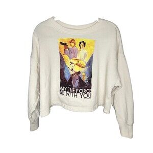 Star Wars MayThe Force Be With You Sweatshirt Larg Cropped Leia Luke Darth Vader